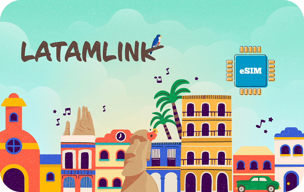 Latin America eSIM with 5GB data for 30 days with coverage in 19 countries