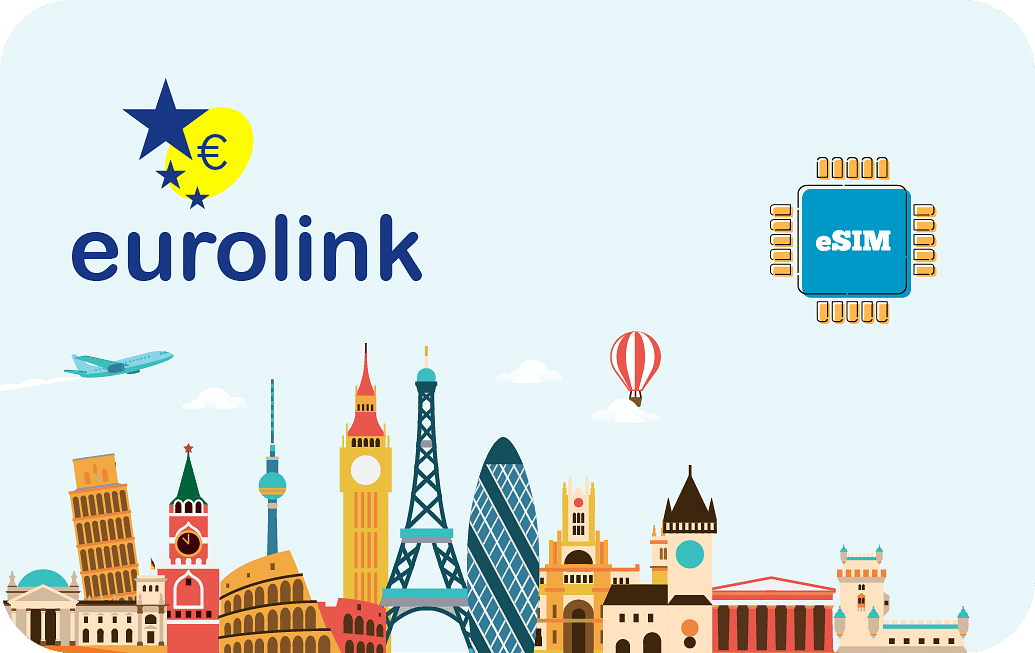 Europe eSIM with 5GB data for 30 days with coverage in 39 counrties