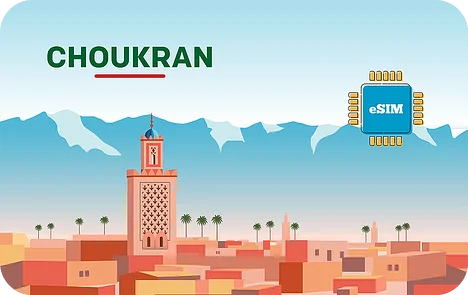 Marokkó 1GB adatforgalmú eSIM 7 napig